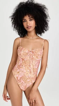 Agua By Agua Bendita Ebano Vuelo Atardecer One Piece Swimsuit Pink