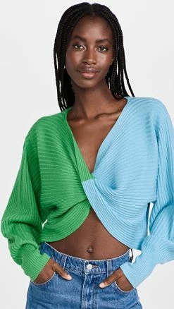AMUR Cruz Twist Sweater Green Grass