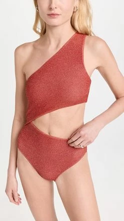 Beach Riot Celine One Piece Jolly Red Shine