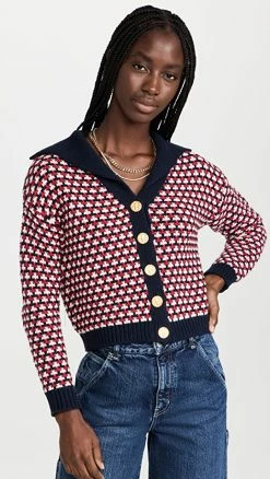 Birds Of Paradis Savannah Cardigan Navy/Red/White