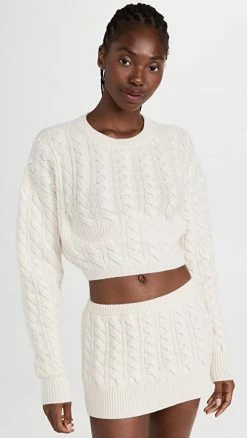 Christopher Esber Cropped Bra Sweater Cream