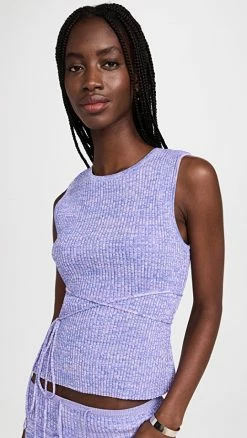Christopher Esber Wrapped Tie Fitted Tank Lilac Marle