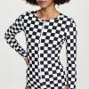 Cover Long Sleeve Rash Guard Swimsuit Black White Check -Jonathan Simkhai Shop covee300691065a 1644872383110 2 0. UX540 . QL90