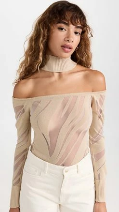 Cult Gaia Tracie Knit Top Khaki