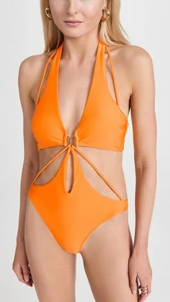 Cult Gaia Knowles One Piece Papaya