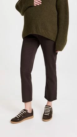 DL1961 Patti Straight: Coated Maternity Jeans Dark Cocoa (Knit Coated)