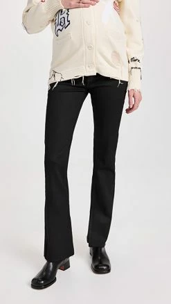 DL1961 Bridget Boot Maternity: Instasculpt 31' Jeans Black Coated (Ultimate Coated)