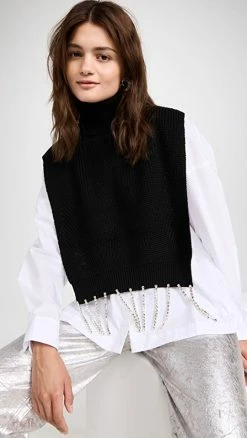 DODO BAR OR Paul Turtleneck Vest Black