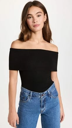Enza Costa Off Shoulder Top Black