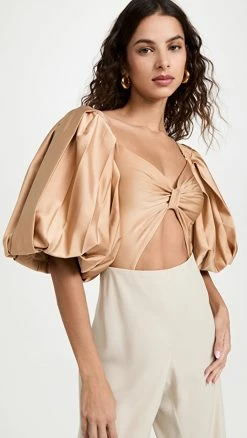 Fe Noel Puff Sleeve One Piece Khaki