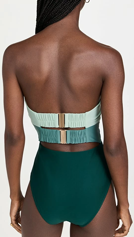 Fe Noel Double Bow Bathing Suit Green Multi 4 Fe Noel Double Bow Bathing Suit Green Multi - Image 2