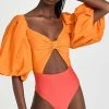 Fe Noel Puff Sleeve Bodysuit Apricot/Grapefruit -Jonathan Simkhai Shop fnoel300431d7ec 1657899114785 2 0. UX540 . QL90