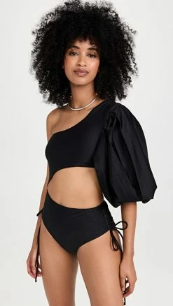 Fe Noel Cloud One Piece Bathing Suit Black