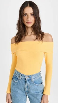 Victor Glemaud Off Shoudler Top Yellow