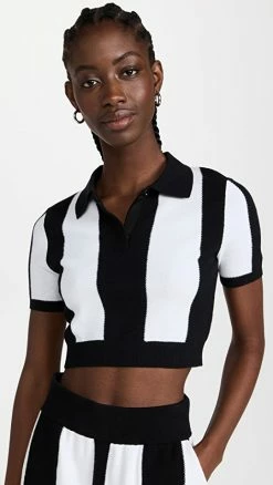 Victor Glemaud Knit Polo Black / White