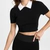 Victor Glemaud Contrst Cropped Polo Black