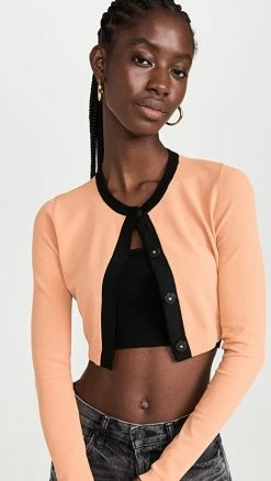 Victor Glemaud Cropped Cardigan Cafe Au Lait