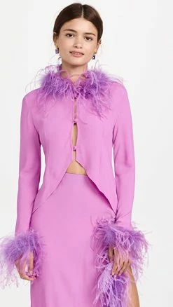 Giuseppe Di Morabito Feathered Cardigan Vibrant Lilac