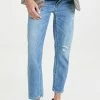 HATCH The Slouch Maternity Boyfriend Jean Destroyed Light Wash