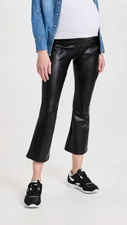 HATCH The Faux Leather Kara Pants Black