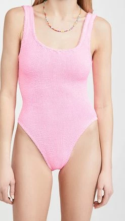 Hunza G SQUARE NECK SWIM ONE PIECE Bubblegum Pink