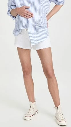 Joe's Jeans The Ozzie Fray Hem Maternity Shorts White