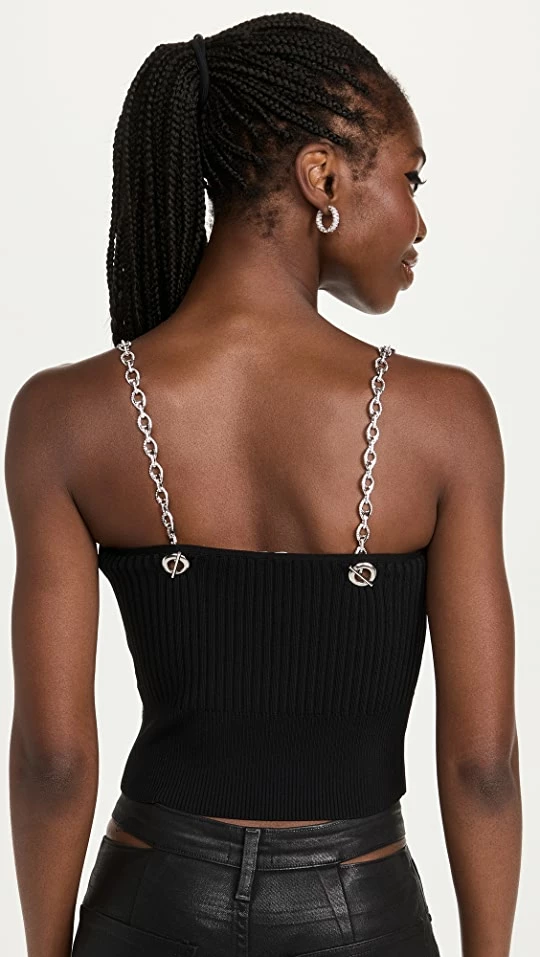 Jonathan Simkhai Genevieve Rib Chain Tank Top Black 4 Jonathan Simkhai Genevieve Rib Chain Tank Top Black - Image 2