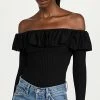 Jonathan Simkhai Isabelle Ruched Knitwear Off Shoulder Top Black -Jonathan Simkhai Shop jondb310041cd2d 1665091403812 2 0. UX540 . QL90