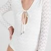 Jonathan Simkhai Birdie Crochet Lace Swimwear Deep V Swimsuit White