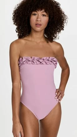 Karla Colletto Ellery Bandeau One Piece With Shelf Bra Dusty Pink