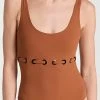 Karla Colletto Lucy Round Neck Silent Underwire Tank With High Back Cognac