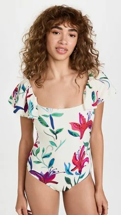 La Double J Scarlett One Piece Swimsuit White Lily