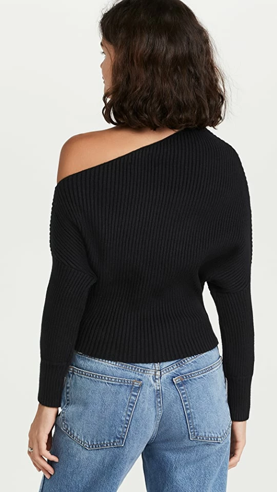 Line & Dot Blair Off Shoulder Sweater Black 4 Line & Dot Blair Off Shoulder Sweater Black - Image 2