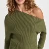 Line & Dot Blair Off Shoulder Sweater Olive Green -Jonathan Simkhai Shop lined2054817778 1663943338643 2 0. UX540 . QL90