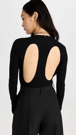 LISA YANG Patty Cashmere Bodysuit Black