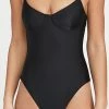 Madewell Second Wave Seamed One-Piece Swimsuit True Black