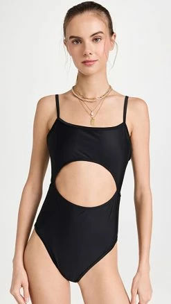 Madewell Second Wave Cutout One-Piece Swimsuit True Black