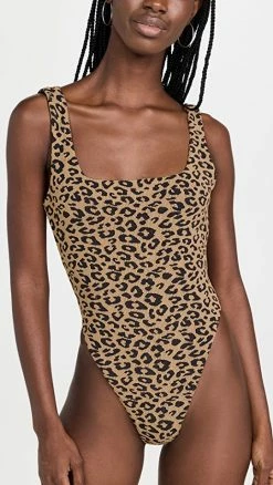 MARA HOFFMAN Idalia One Piece Swimsuit Black Brown