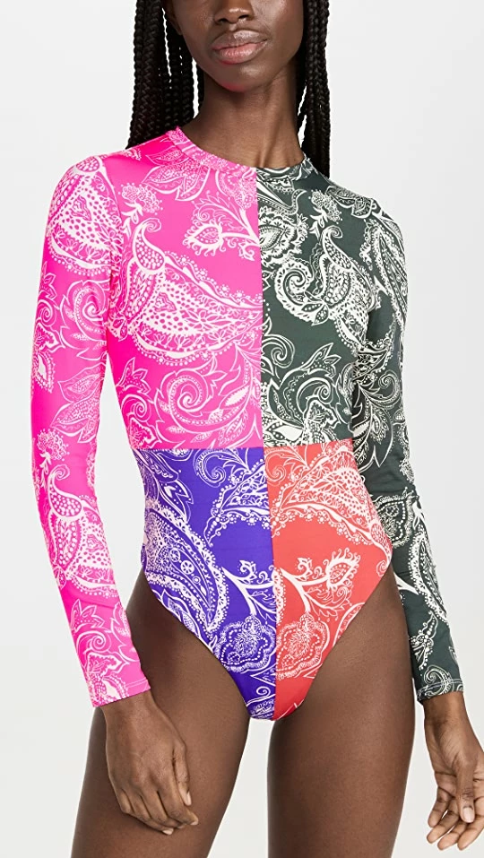 MARA HOFFMAN Reese Rash Guard One Piece Multi 3 MARA HOFFMAN Reese Rash Guard One Piece Multi