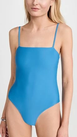 MIKOH Malta Square Neck High Leg One Piece Swimsuit Bermuda