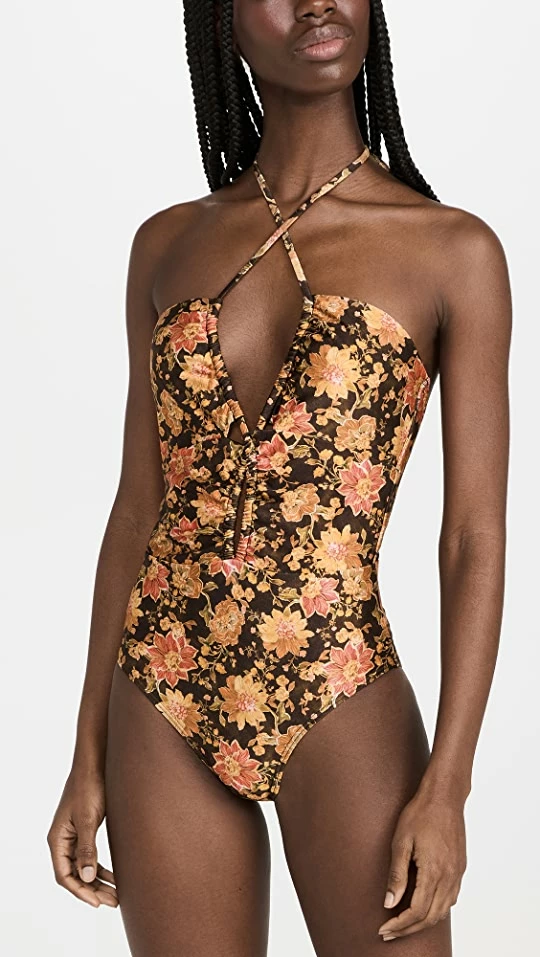 MINKPINK Emilia Rouched One Peice Vintage Floral 3 MINKPINK Emilia Rouched One Peice Vintage Floral