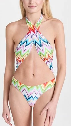Missoni Trikini Swimsuit Chevron Multicolor