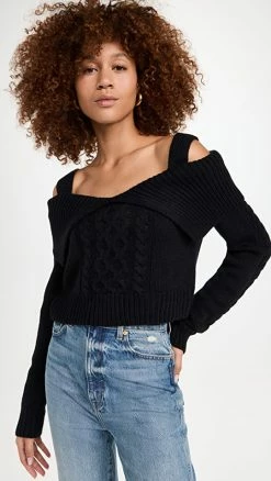 Moon River Collar Sweater Black