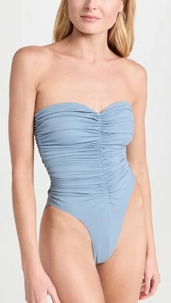 Norma Kamali Slinky Marissa One Piece Soft Blue
