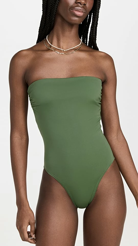 Norma Kamali Bishop One Piece Celadon 3 Norma Kamali Bishop One Piece Celadon
