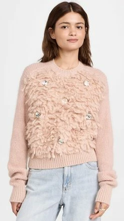 No. 21 Crystal Embellished Sweater Rose
