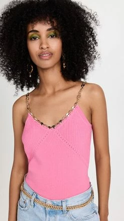 Paco Rabanne Chain Crop Top Bright Pink