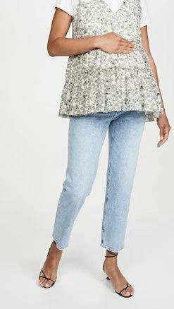 PAIGE Noella Straight Maternity Jeans Liza