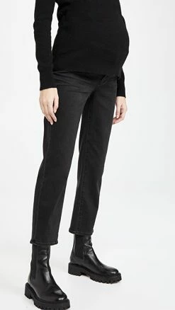 PAIGE Maternity Noella Straight Jeans Black Willow