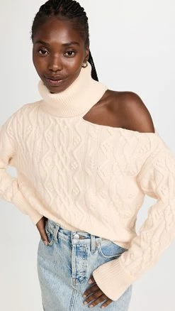 PAIGE Cable Knit Raundi Sweater Ivory